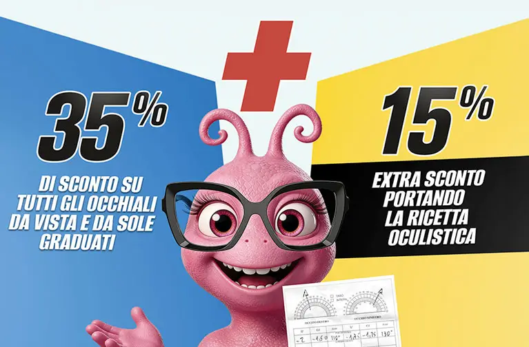 Sconto 35% + 15% con ricetta oculistica